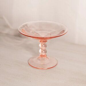 Vintage Heisey Small "Pink Flamingo" Glass Open Compote Dish (1925-1935)